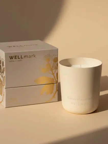 wellmark doftljus med logotyp wellmark doftljus med logotyp